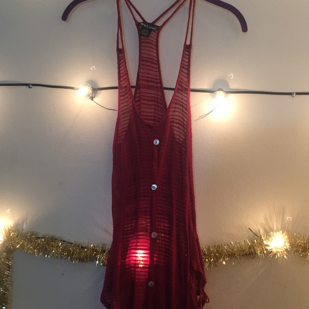 Wet seal fitted stretchy camisole burgundy